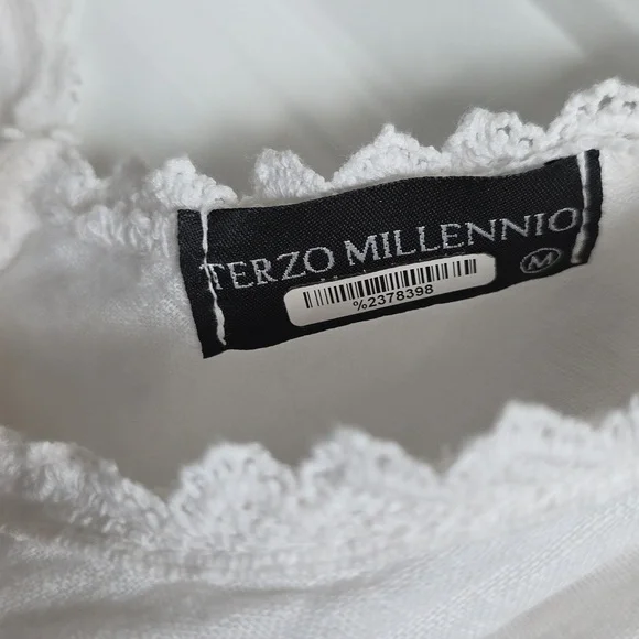 Terzo Millennio 100% Linen White Maxi Dress Women's Size Medium EUC - Picture 4 of 8